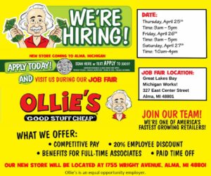 Ollie's Job Fair Series - New Location in Alma @ Great Lakes Bay Michigan Works! Alma Service Center