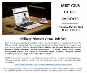 Virtual Military-Friendly Job Fair @ Virtual